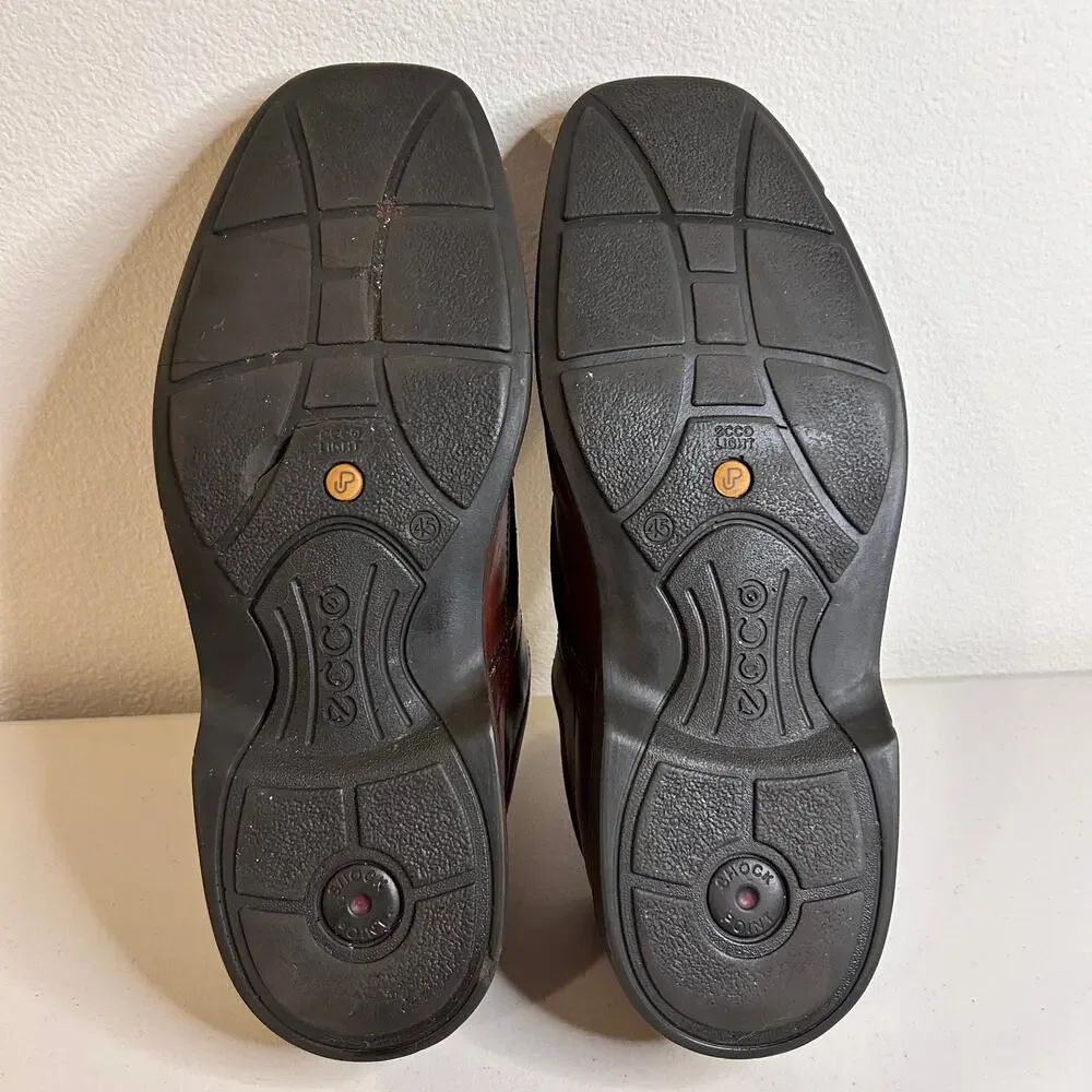 ECCO Men's Bicycle Toe Loafer‎ Oxford Shoes Leather Brown 45 EU / 11-11.5 US